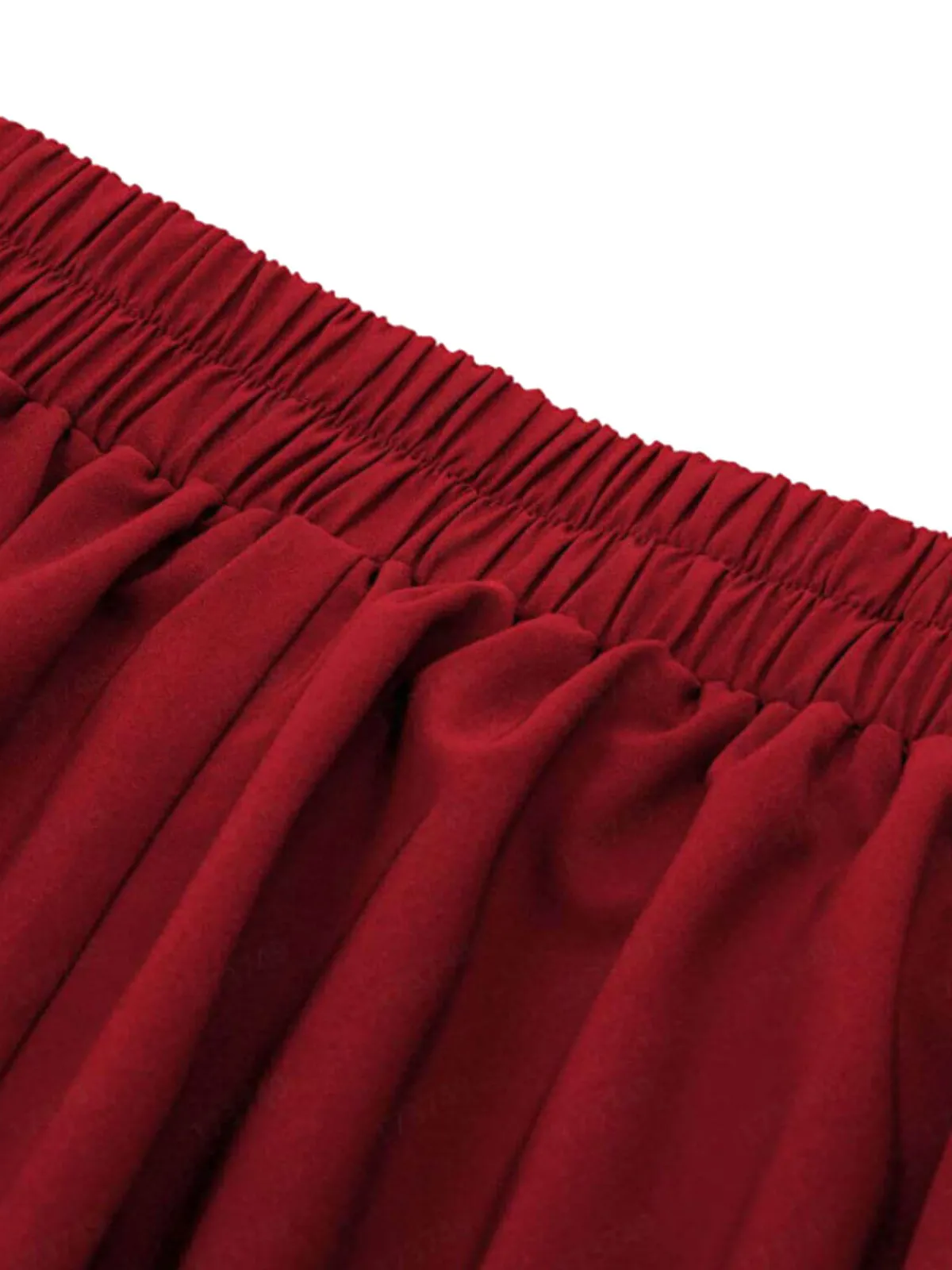 Best Retro Stage 1940s Solid High-Waist Pleated Skirt