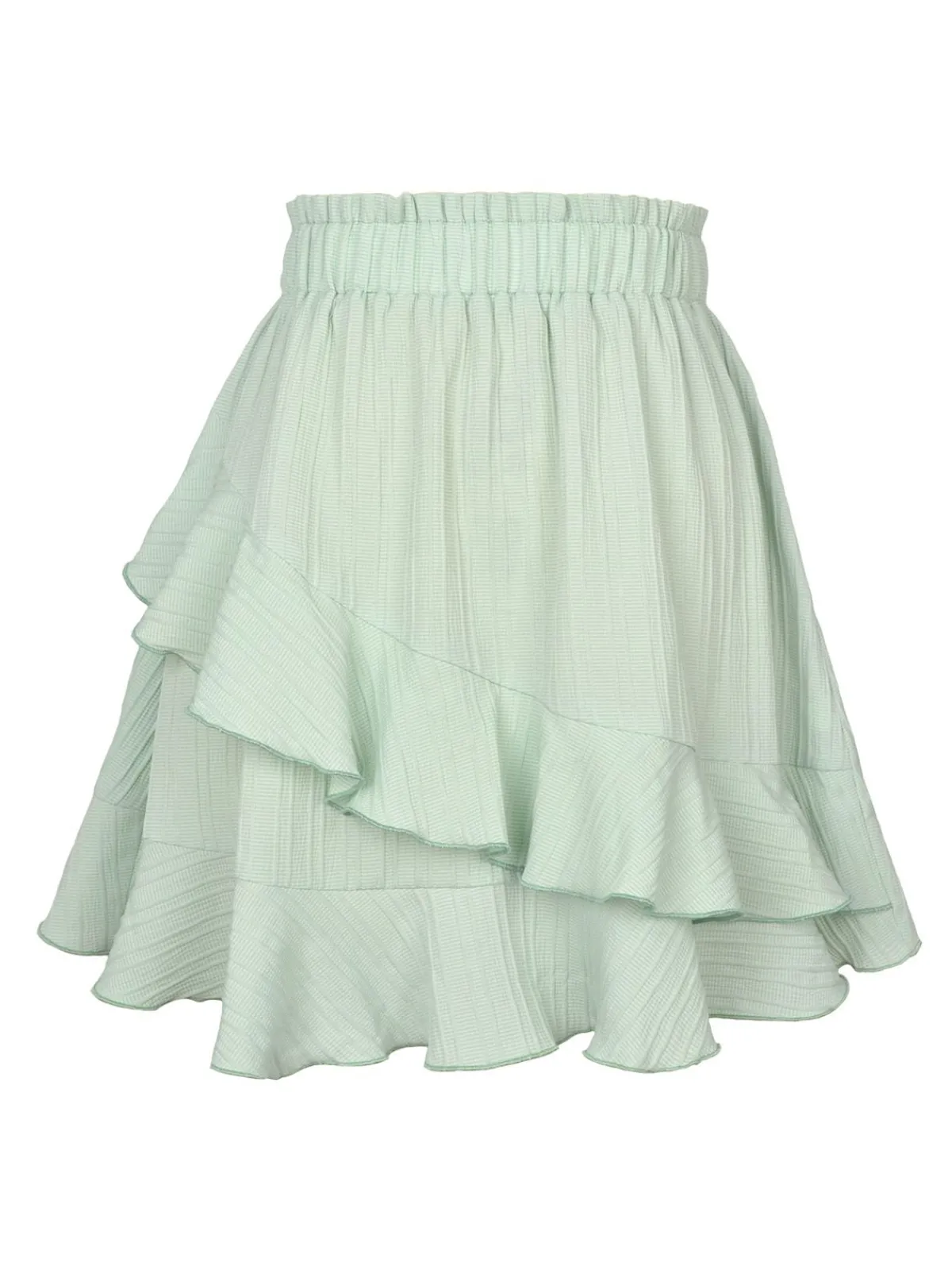 Hot Retro Stage 1940s Solid Irregular Ruffle Elastic Waist Skirt