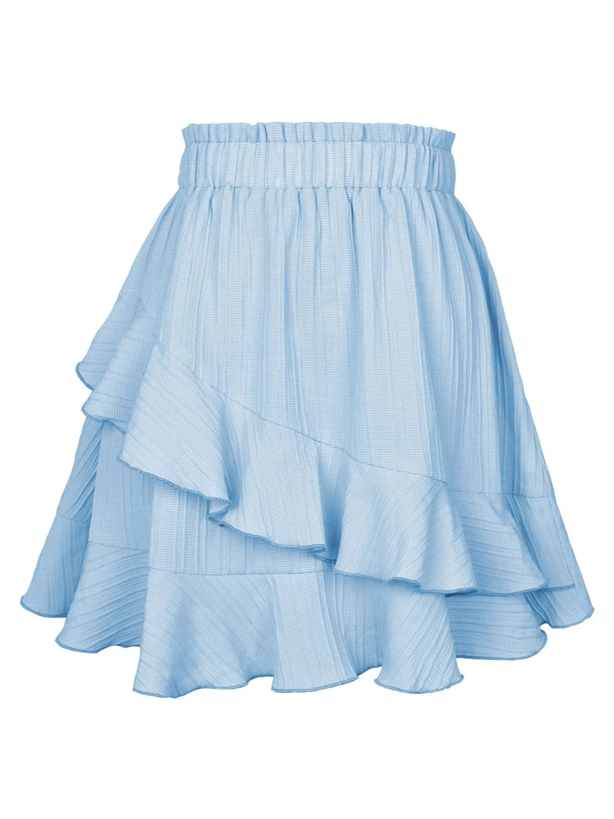 Hot Retro Stage 1940s Solid Irregular Ruffle Elastic Waist Skirt