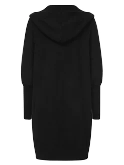 Online Retro Stage 1940s Solid Knit Hooded Cardigan