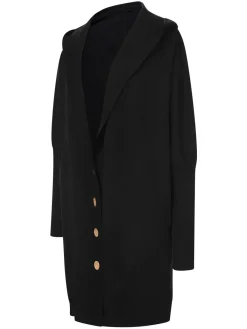 Online Retro Stage 1940s Solid Knit Hooded Cardigan