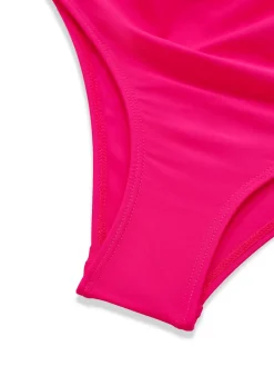 Online Retro Stage 1940s Solid Knot Wrapped One-Piece Swimsuit