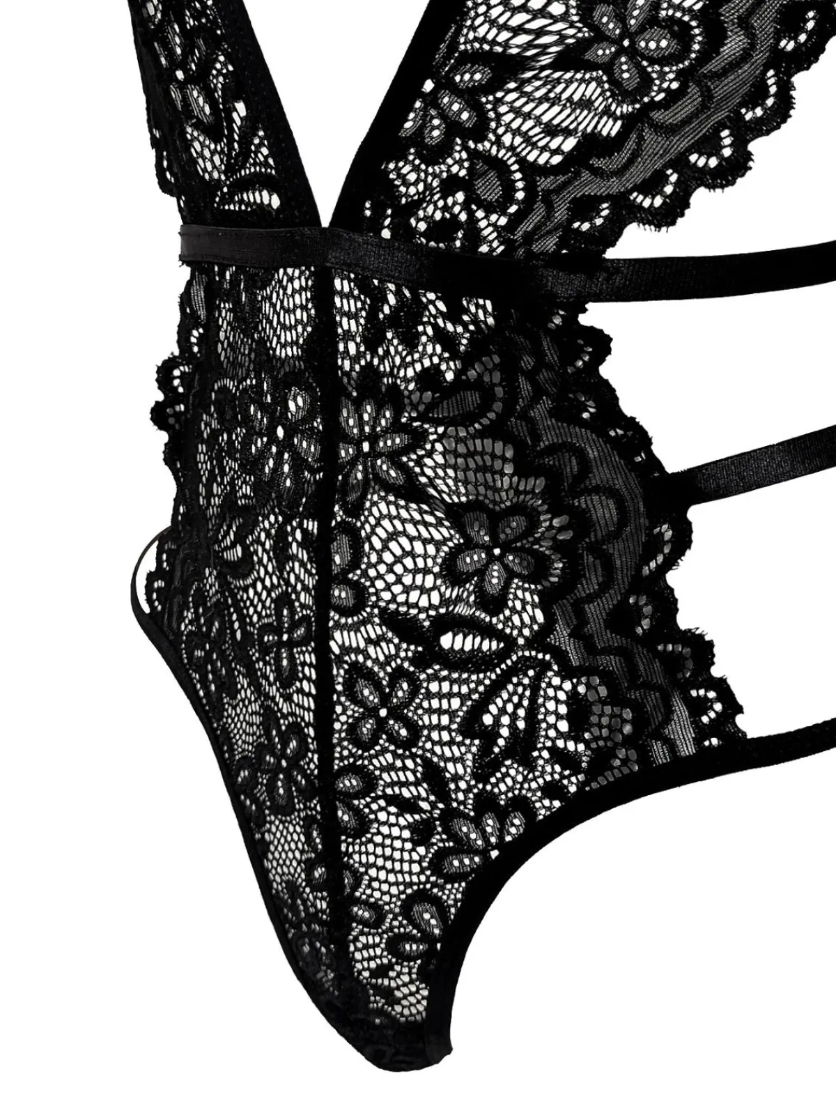 Fashion Retro Stage 1950s Solid Lace Sheer Cut-Out Nighties