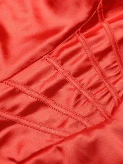 Online Retro Stage 1920s Solid Lace-Up High Slit Dress