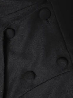 Online Retro Stage 1960s Solid Lantern Sleeves Wide Lapel Coat