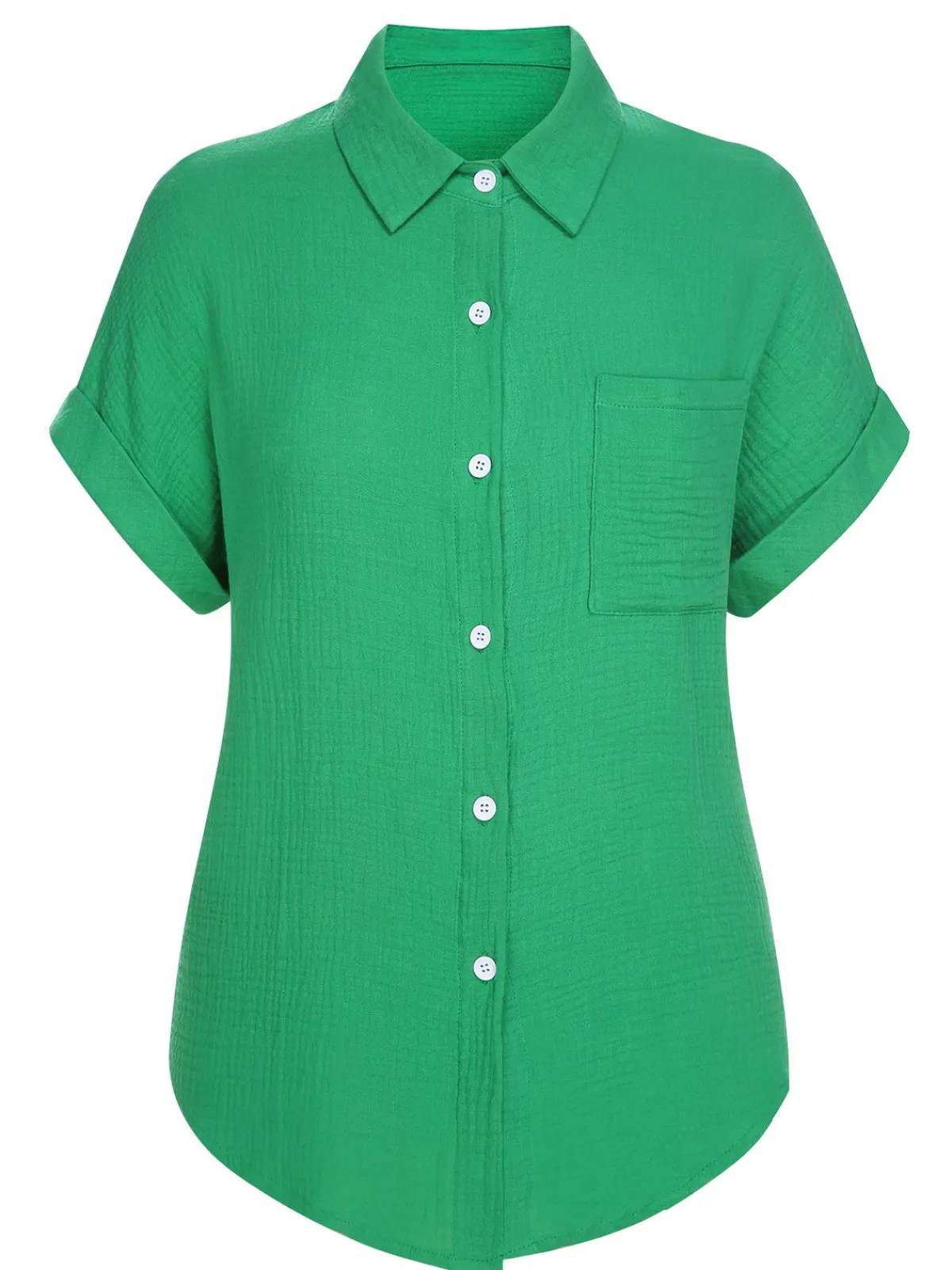 Clearance Retro Stage 1950s Solid Lapel Button-Down Blouse