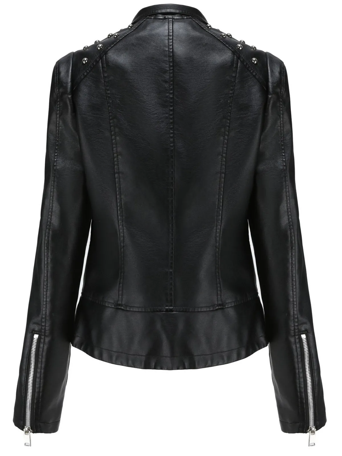New Retro Stage 1980s Solid Lapel Leather Jacket