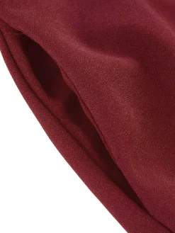Outlet Retro Stage 1950s Solid Pleated Button Belted Skirt