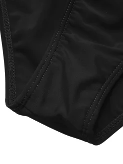 Discount Retro Stage 1950s Solid Ruffle V-Neck One-Piece Swimsuit