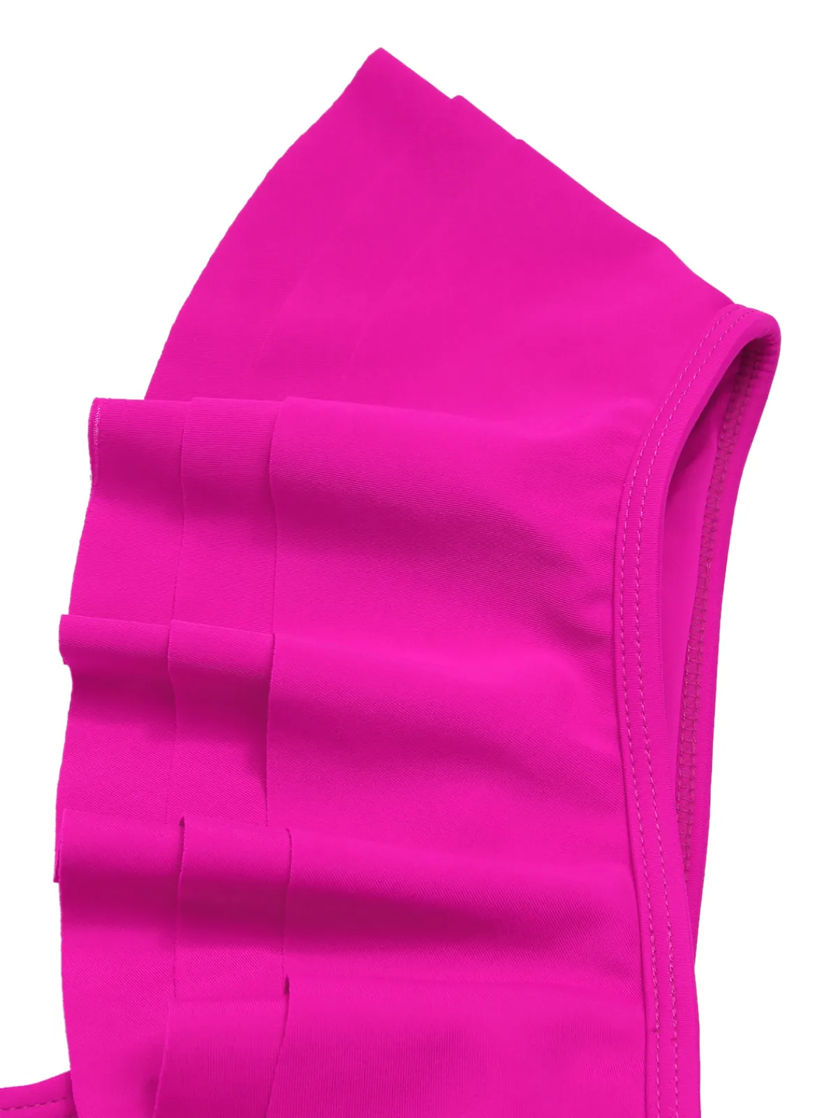 Discount Retro Stage 1950s Solid Ruffle V-Neck One-Piece Swimsuit