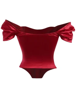 Hot Retro Stage 1930s Solid Satin Herringbone Court Style Top