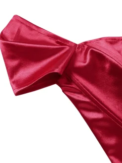 Hot Retro Stage 1930s Solid Satin Herringbone Court Style Top