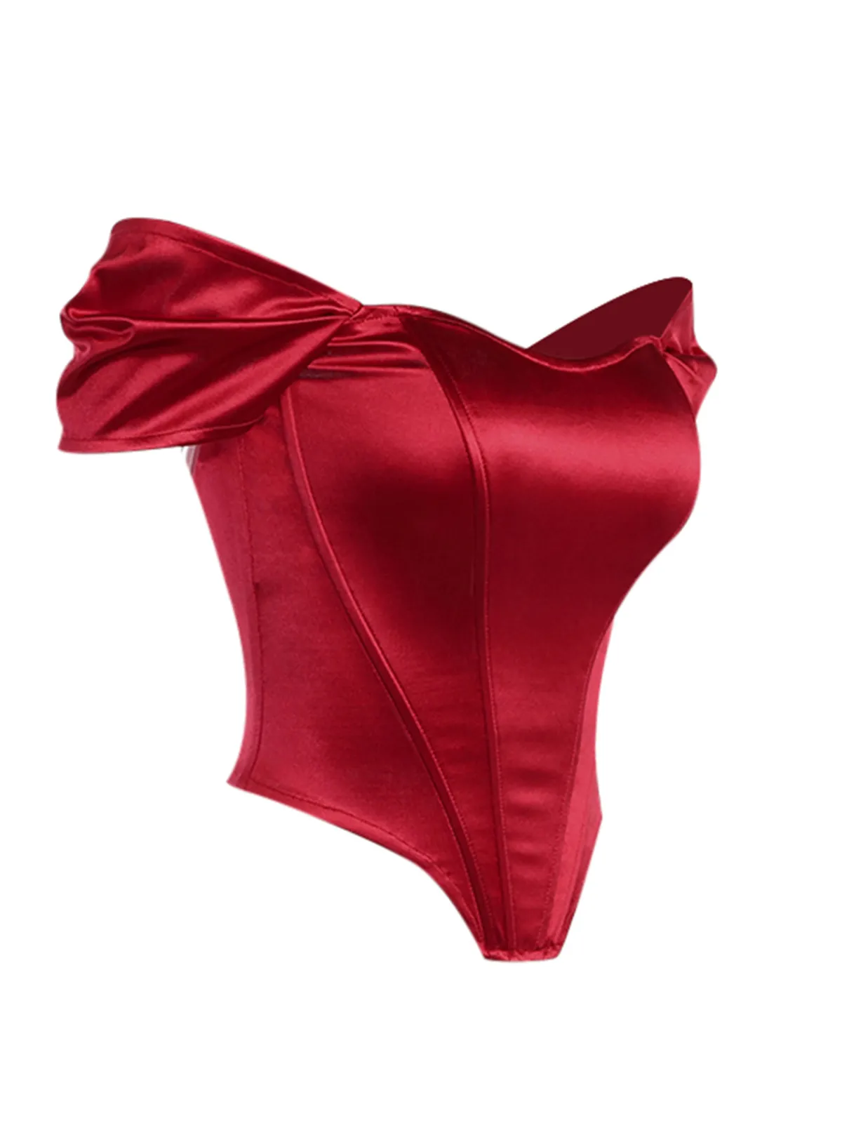 Hot Retro Stage 1930s Solid Satin Herringbone Court Style Top