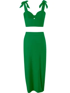 Best Retro Stage 1940s Solid Shoulder Tie Hollow Swimsuit & Cove-Up