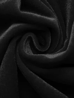 Fashion Retro Stage 1930s Solid Spaghetti Straps Velvet Pleated Dress