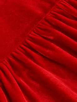 Best Retro Stage 1950s Solid Square Neck Velvet Dress
