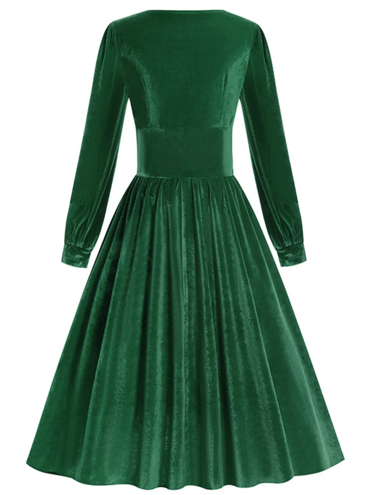 Best Retro Stage 1950s Solid Square Neck Velvet Dress