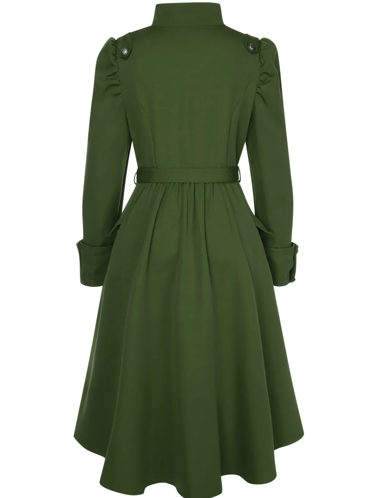 Clearance Retro Stage 1950s Solid Stand Collar Button Coat