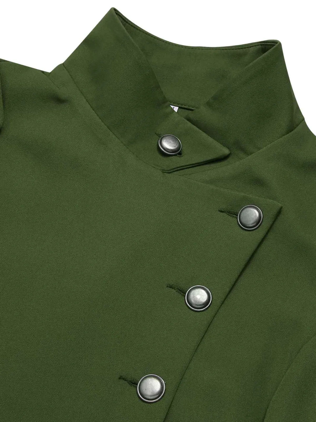 Clearance Retro Stage 1950s Solid Stand Collar Button Coat