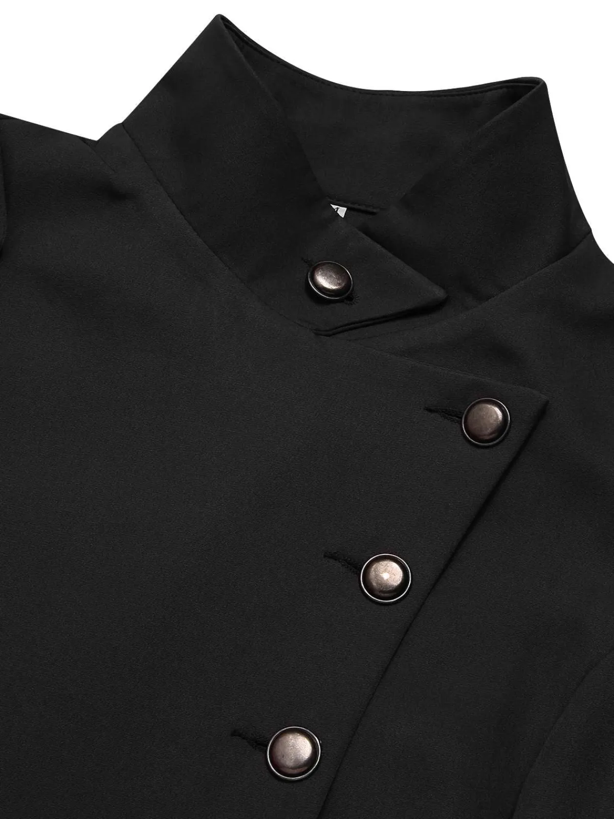 Clearance Retro Stage 1950s Solid Stand Collar Button Coat