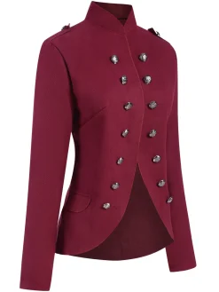 Online Retro Stage 1950s Solid Stand Collar Double Breasted Coat