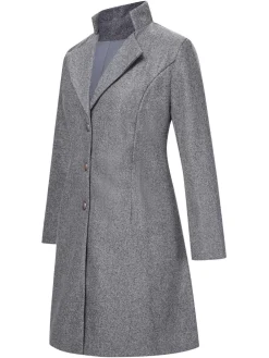 Outlet Retro Stage 1960s Solid Stand Collar Lapel Coat