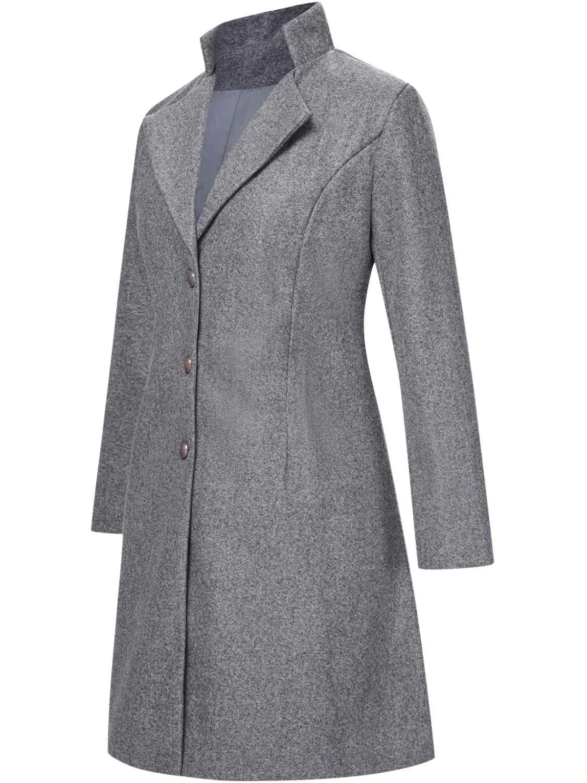 Outlet Retro Stage 1960s Solid Stand Collar Lapel Coat