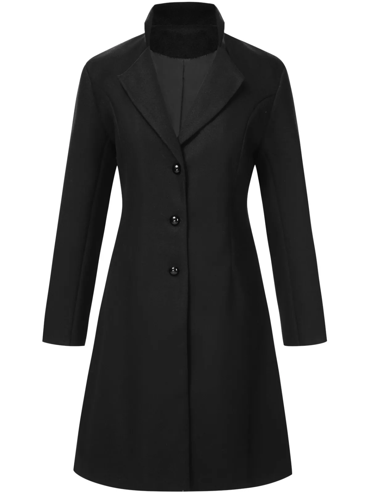 Outlet Retro Stage 1960s Solid Stand Collar Lapel Coat