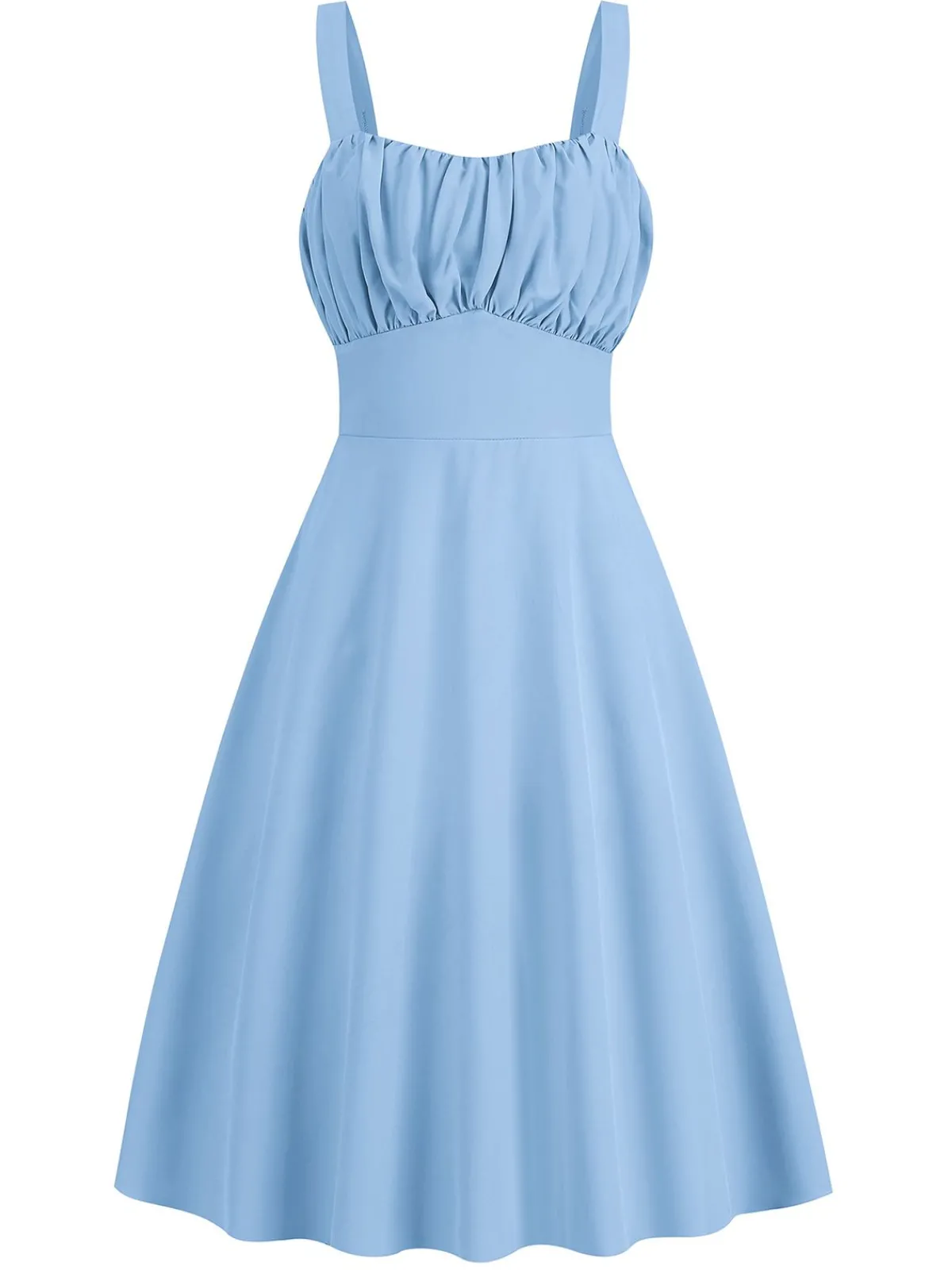 Hot Retro Stage 1940s Solid Suspender A-line Dress