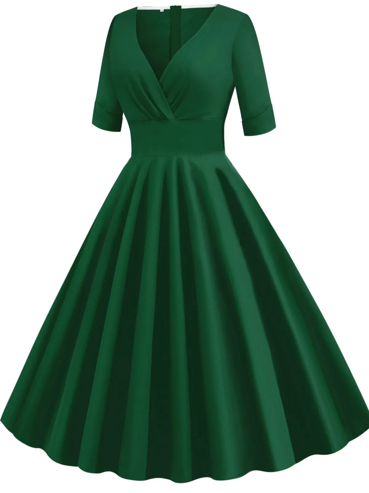 Best Retro Stage 1950s Solid Sweetheart Fold Swing Dress