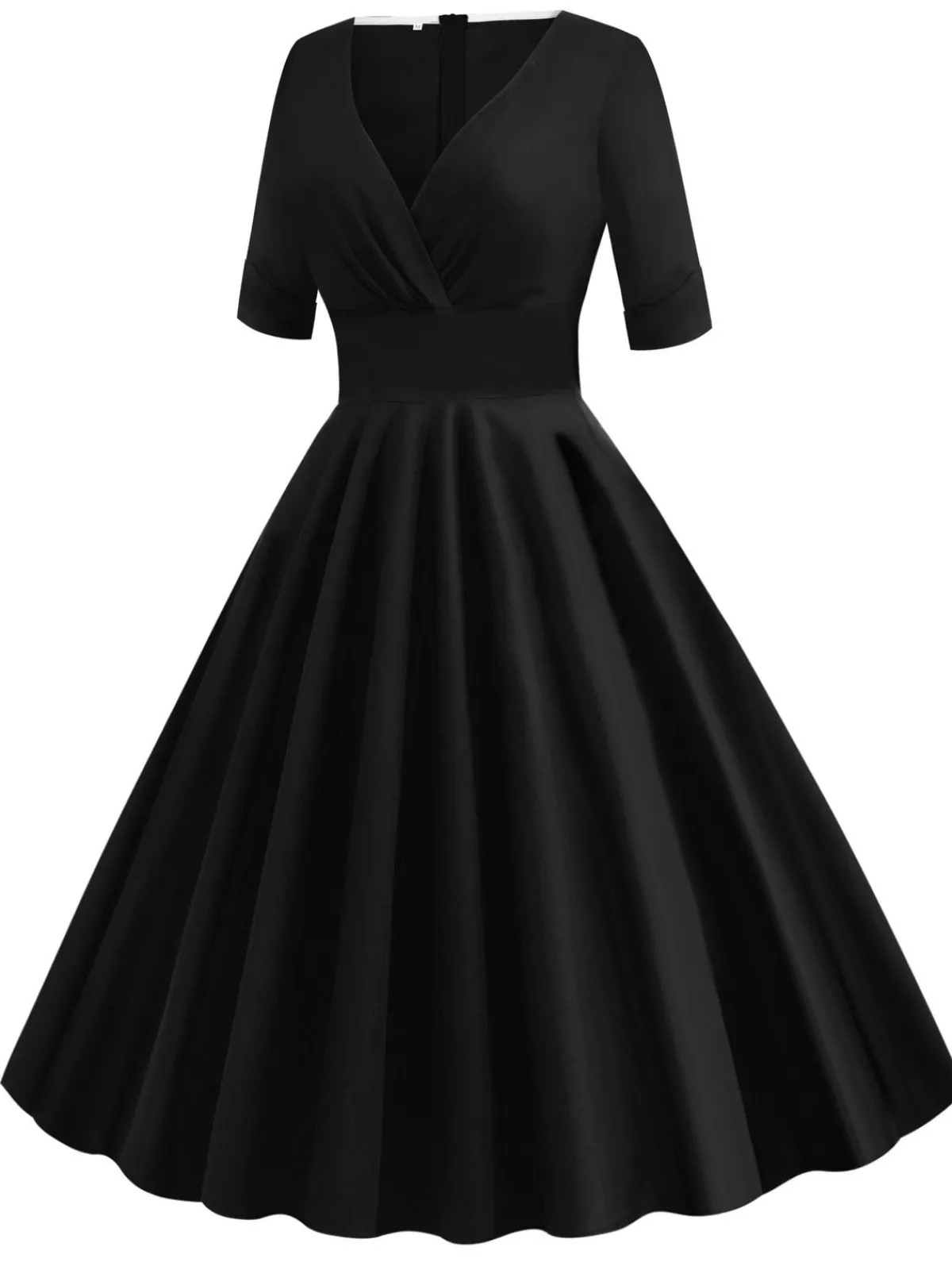 Best Retro Stage 1950s Solid Sweetheart Fold Swing Dress