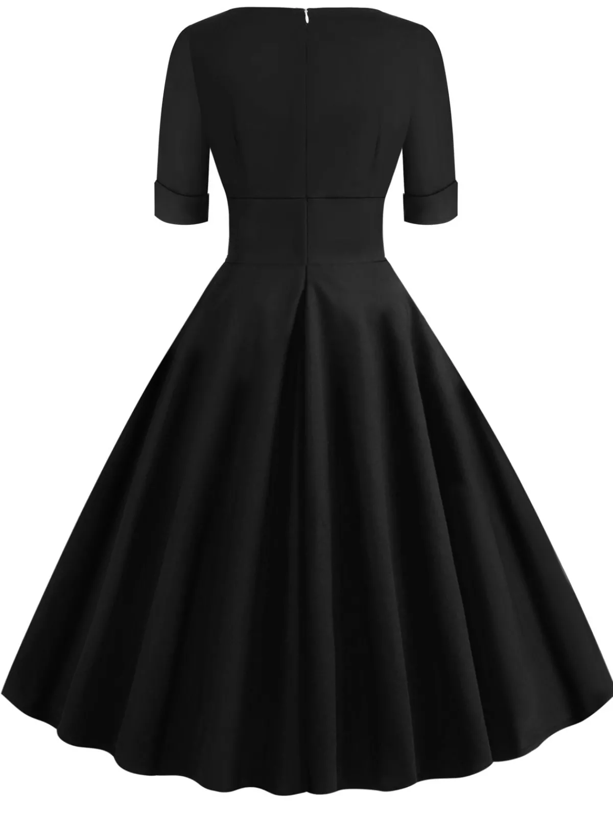Best Retro Stage 1950s Solid Sweetheart Fold Swing Dress