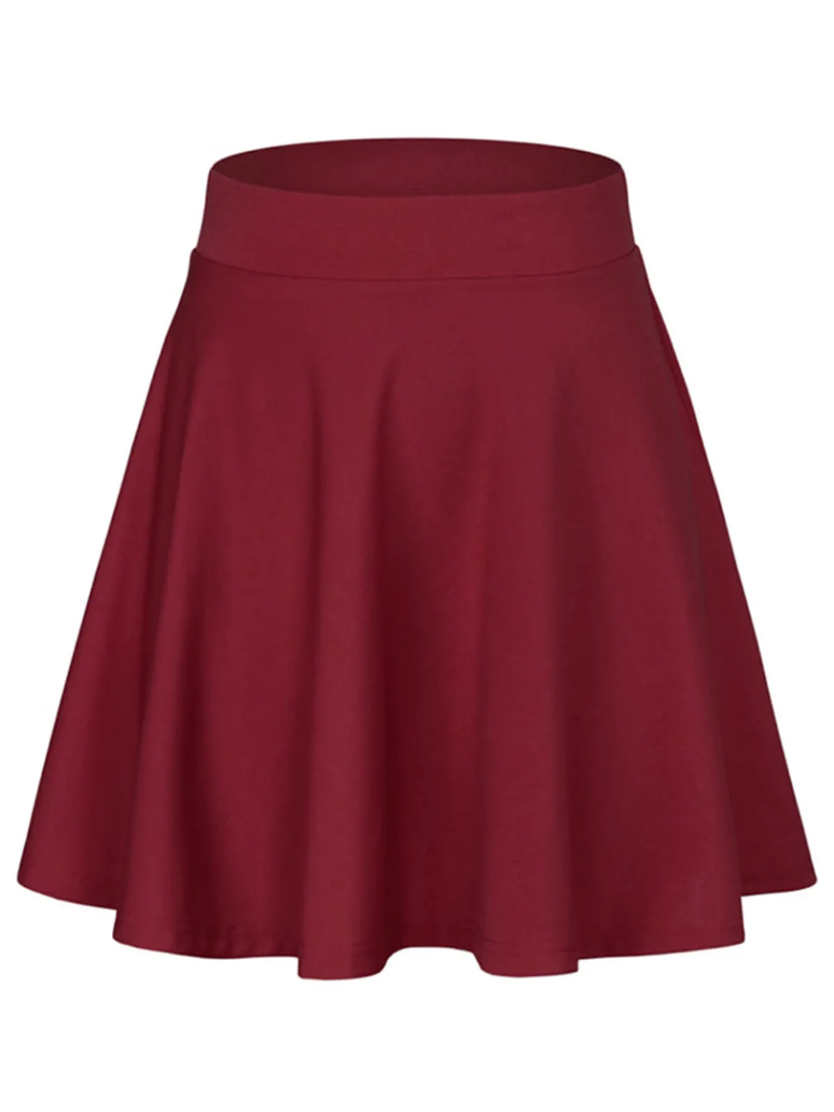 Hot Retro Stage 1940s Solid Thigh-Length A-Line Skirt