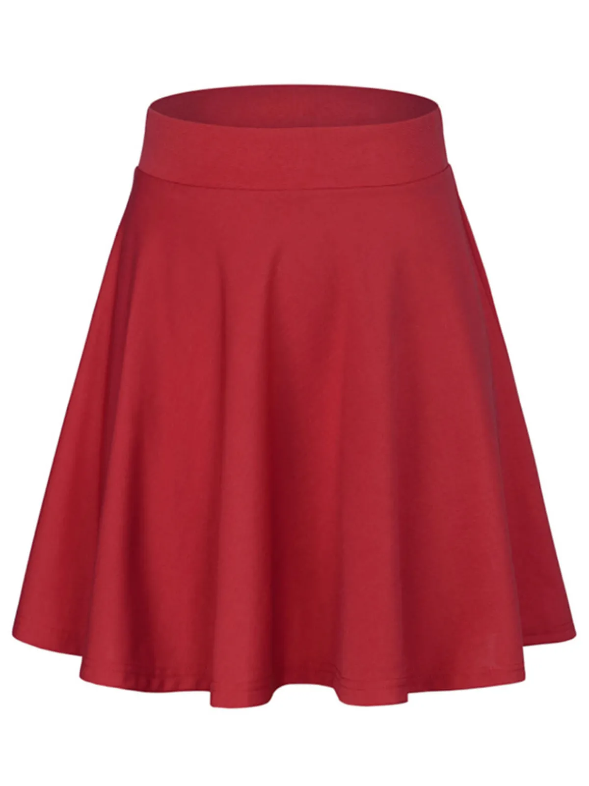 Hot Retro Stage 1940s Solid Thigh-Length A-Line Skirt