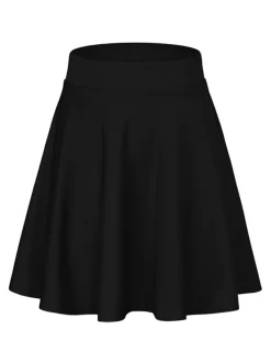 Hot Retro Stage 1940s Solid Thigh-Length A-Line Skirt