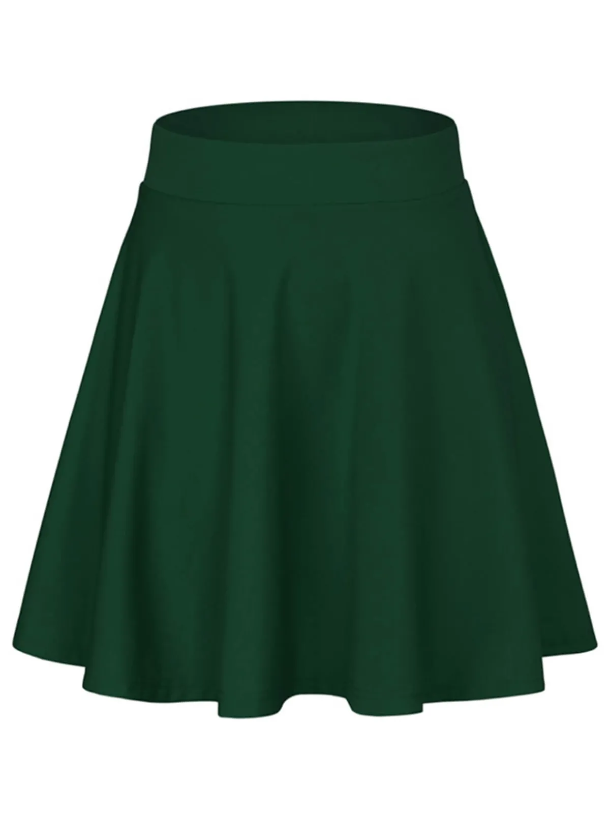 Hot Retro Stage 1940s Solid Thigh-Length A-Line Skirt