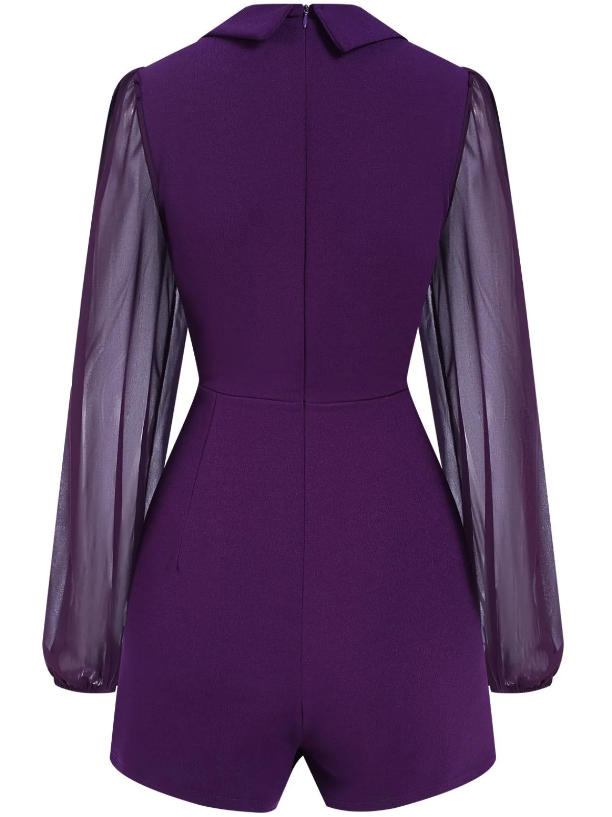 Hot Retro Stage 1950s Solid Translucent Sleeve Patchwork Romper