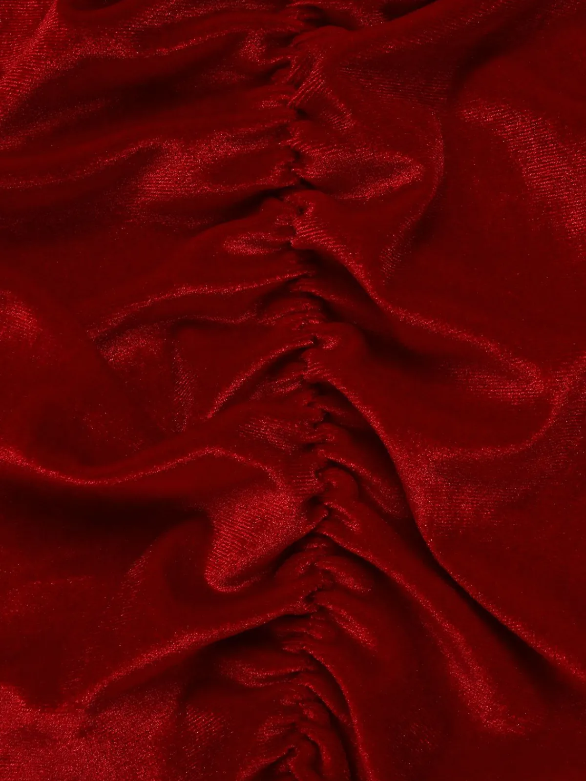Online Retro Stage 1960s Solid Velvet Sling Dress With Sleeves