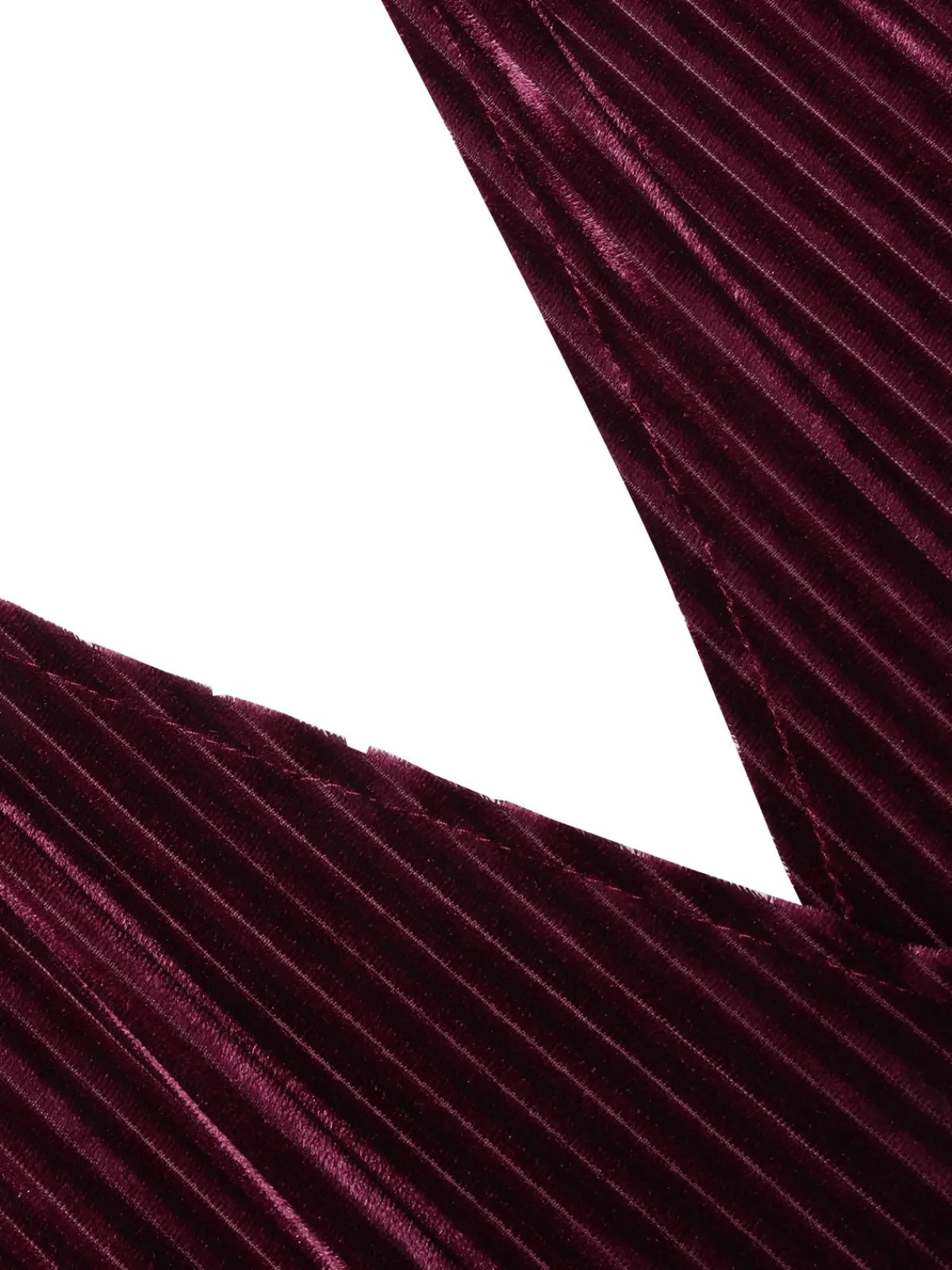 New Retro Stage 1930s Solid V-Neck Corduroy Slit Dress