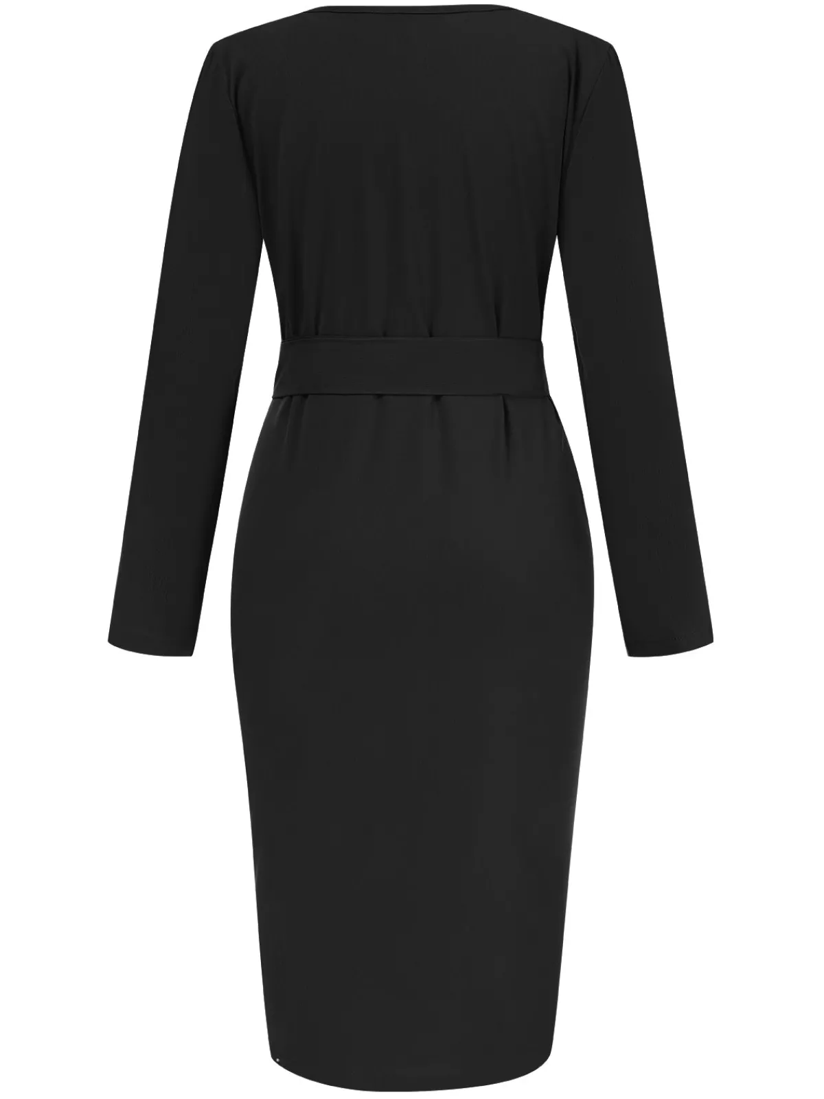 Sale Retro Stage 1960s Solid V-Neck Pleated Button Dress