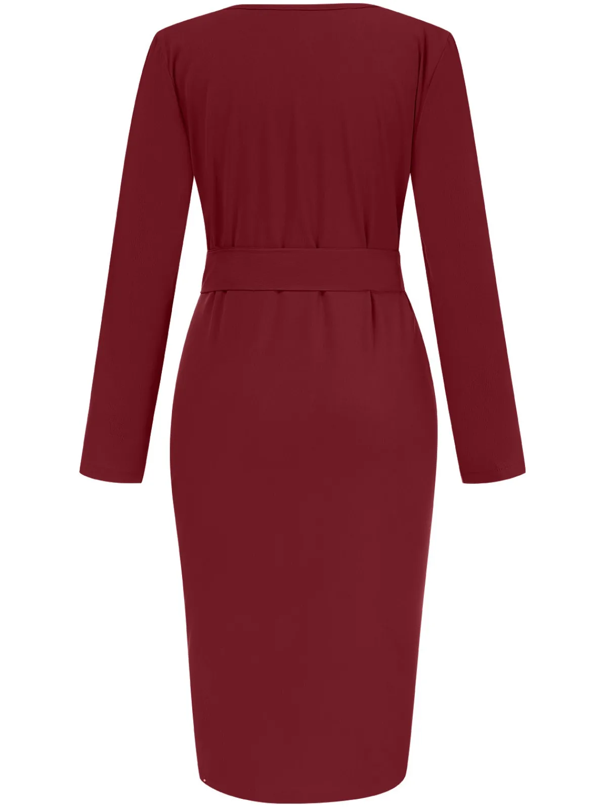 Sale Retro Stage 1960s Solid V-Neck Pleated Button Dress