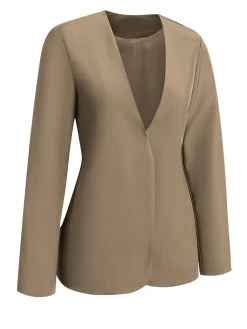 Hot Retro Stage 1940s Solid V-Neck Vintage Coat