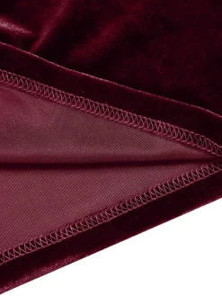 Best Retro Stage 1940s Solid Waist Tie V-Neck Velvet Jumpsuit