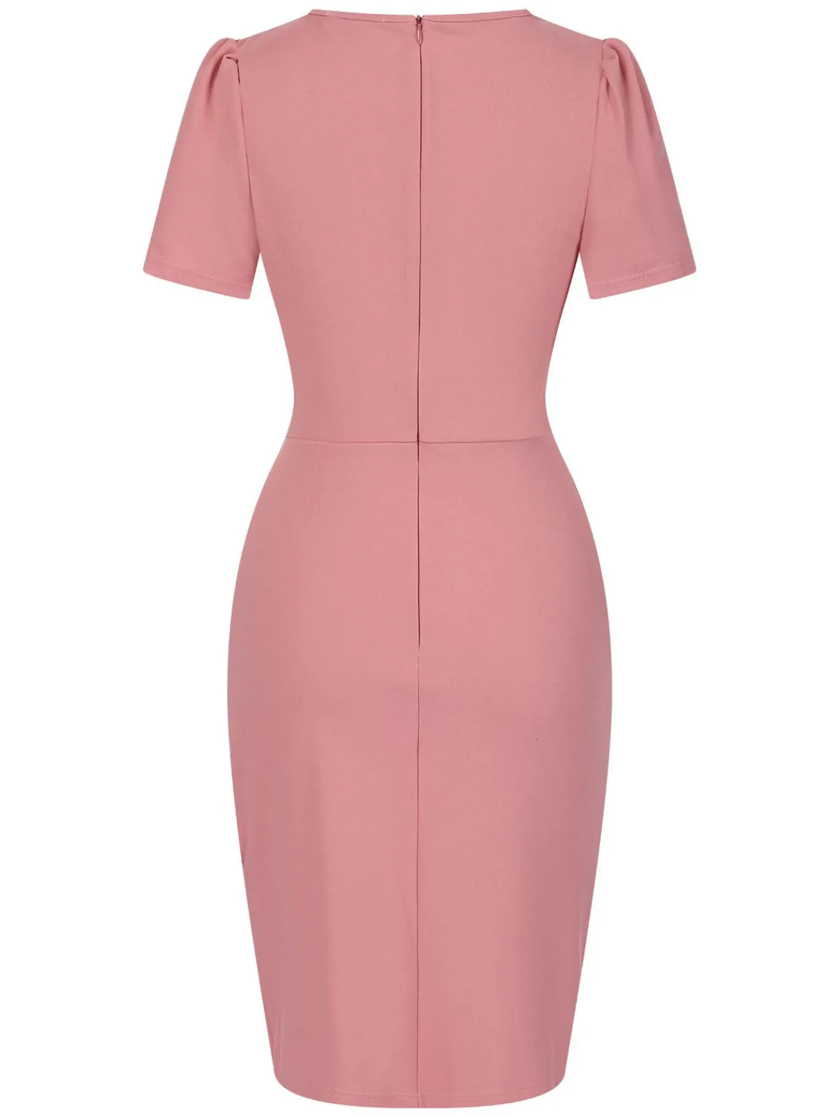 Clearance Retro Stage 1960s Solid Wrinkle Puff Tulip Hem Dress