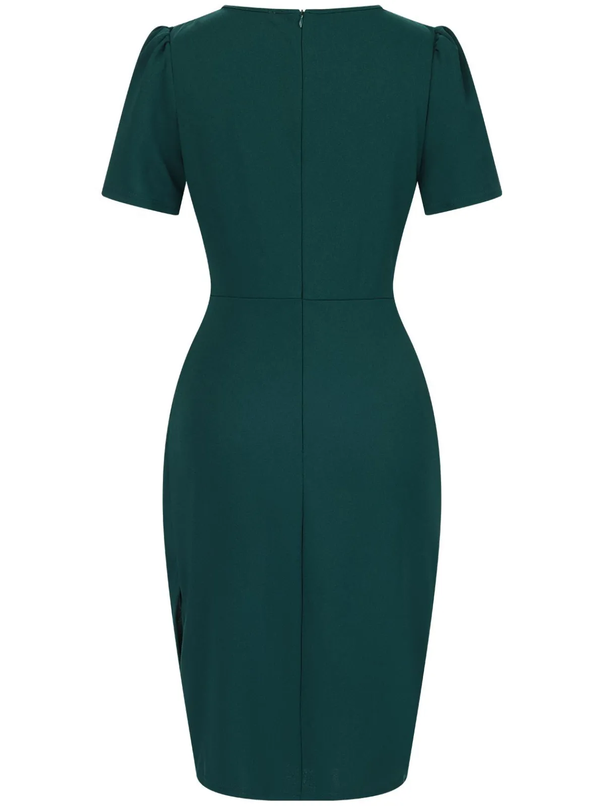 Clearance Retro Stage 1960s Solid Wrinkle Puff Tulip Hem Dress