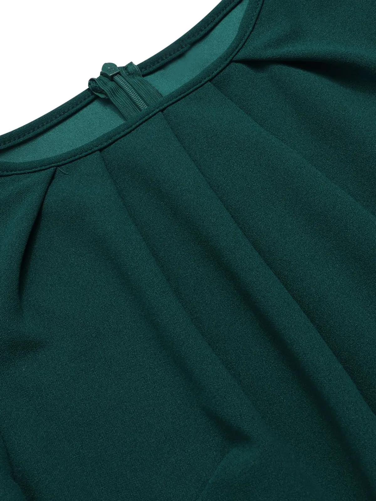 Clearance Retro Stage 1960s Solid Wrinkle Puff Tulip Hem Dress