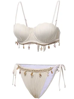 Fashion Retro Stage 1950s Spaghetti Strap Beach Seashell Starfish Bikini