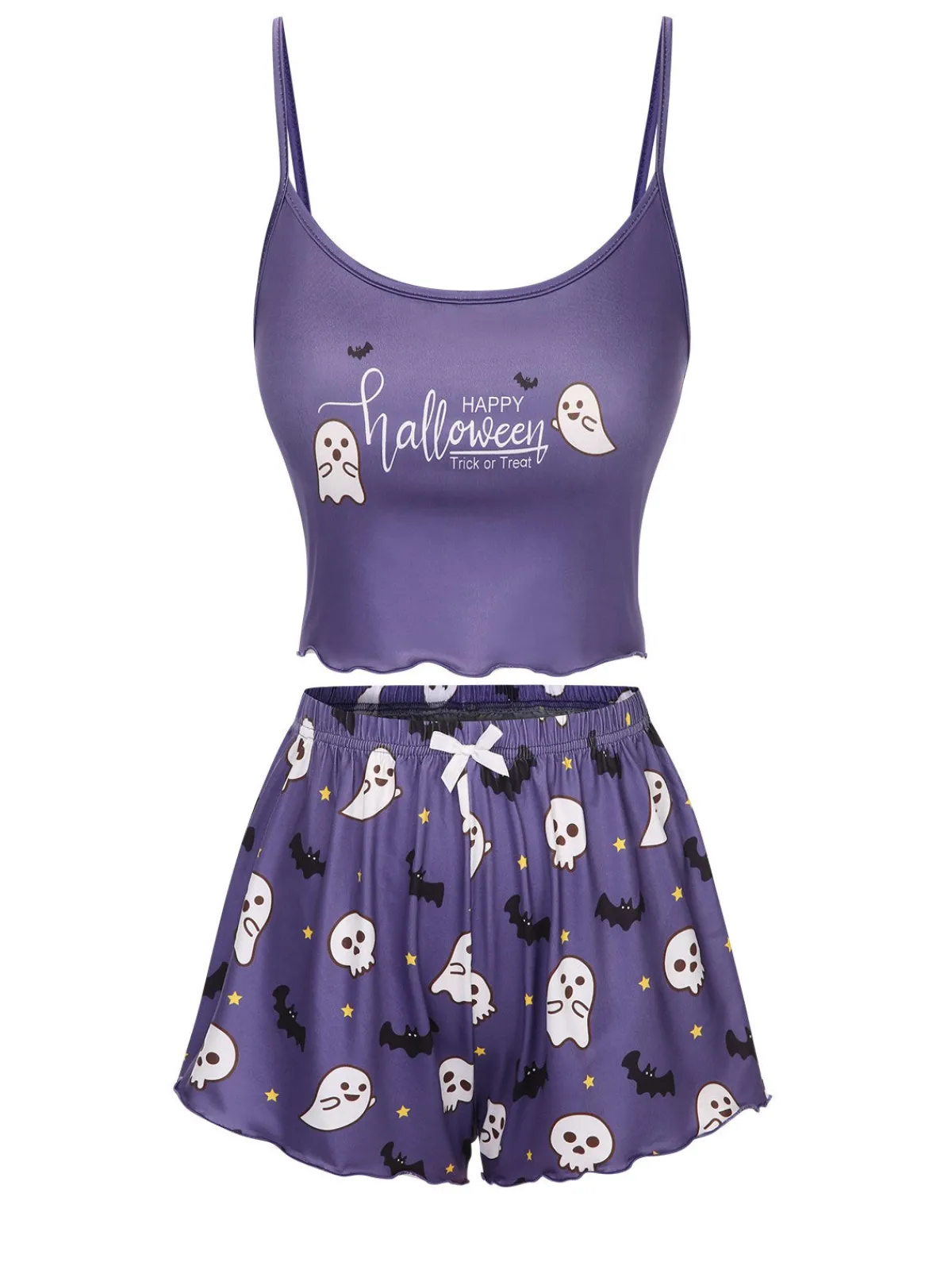 Best Retro Stage 1960s Spaghetti Strap Halloween Skeleton Ghost Pajamas
