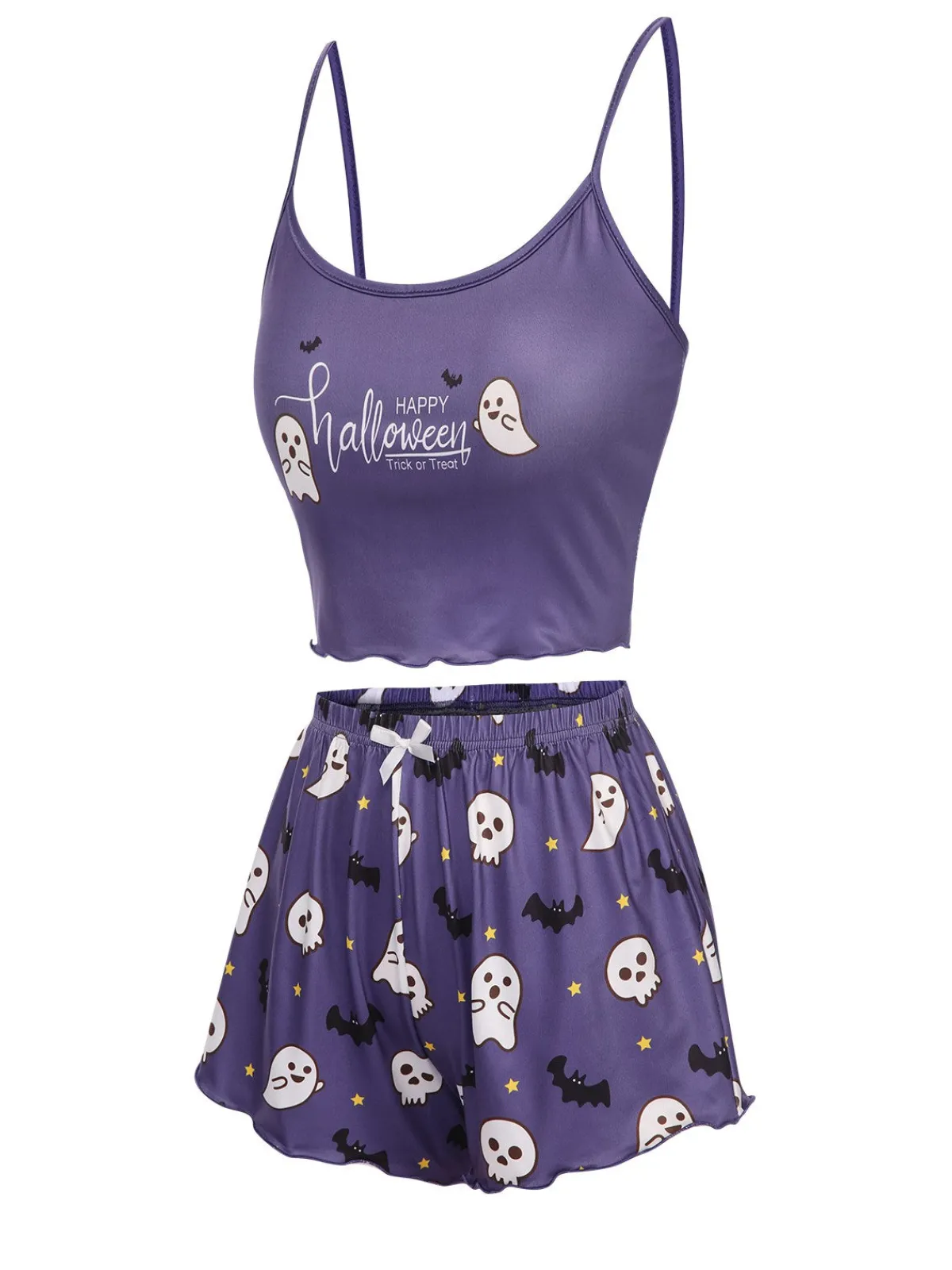 Best Retro Stage 1960s Spaghetti Strap Halloween Skeleton Ghost Pajamas