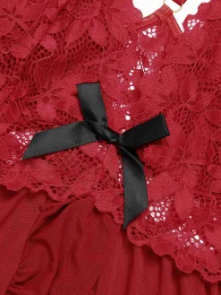 Discount Retro Stage 1950s Spaghetti Strap Lace Sheer Nightgown